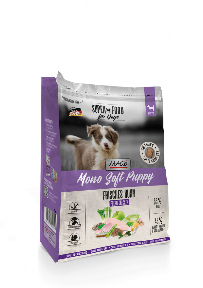 Hrana uscata caini MAC's Dog Mono Soft Pui Proaspat, 4kg, 55.5% carne, 26% proteine, junior image 0