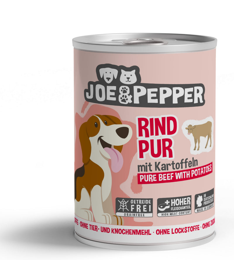 Hrana umeda caini Joe Pepper 10441, 95% carne vita, 400g, proteina 10.8%, grasime 7.3% image 0