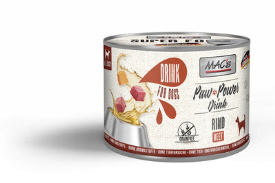 Bautura umeda caini MAC's Paw Power, vita, 200g, 79.6% suc carne, 15% carne vita
