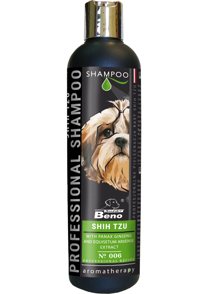 Sampon caini SuperBeno Shih-Tzu 250ML, ginseng, urzica, coada-calului, pH neutru image 0
