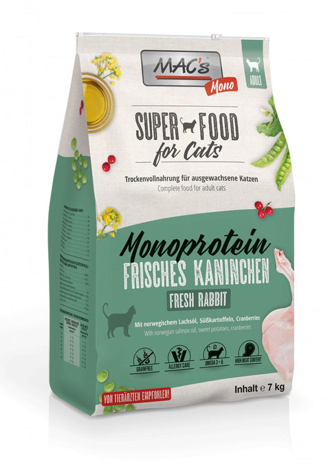 Hrana uscata pisici MAC's Cat Mono Fresh Rabbit, 7kg, 48% iepure, 30% proteine image 0