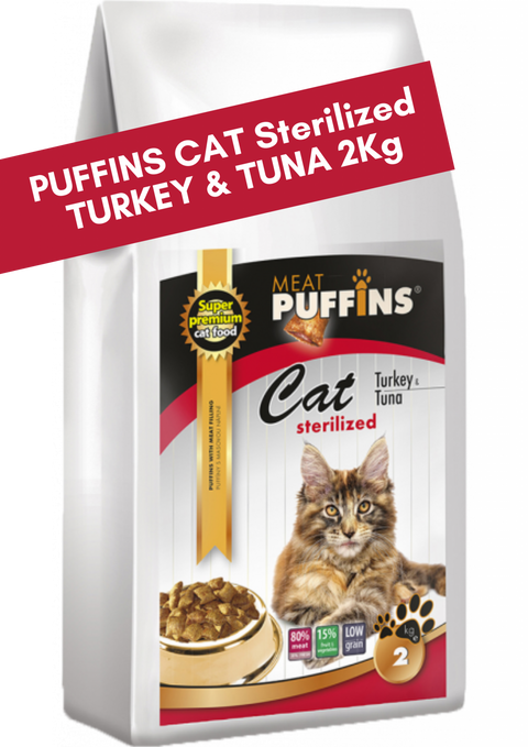 Hrana pisici PUFFINS Naturals 06143, Curcan Ton, 54% carne, Adult Sterilized, 2kg image 0