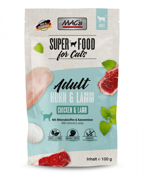 Hrana umeda pisici MACs Pui Miel 70 6% carne 28 3% miel fara cereale 100g image 0