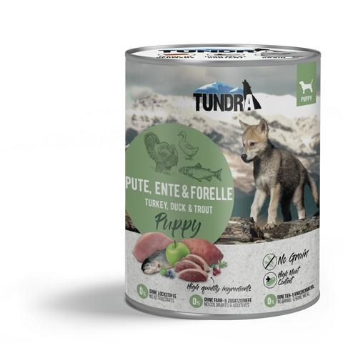 Hrana umeda caini TUNDRA Puppy Curcan Rata Pastrav, 800g, ingrediente naturale, fara conservanti image 0
