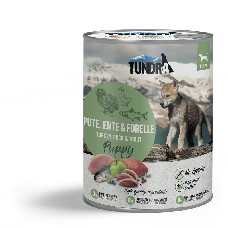 Hrana umeda caini TUNDRA Puppy Curcan Rata Pastrav, 800g, ingrediente naturale, fara conservanti image 0