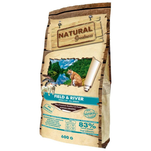 Hrana pisici Natural Greatness Cat Field River, 600g, somon miel, hipoalergenica, fara cereale image 0