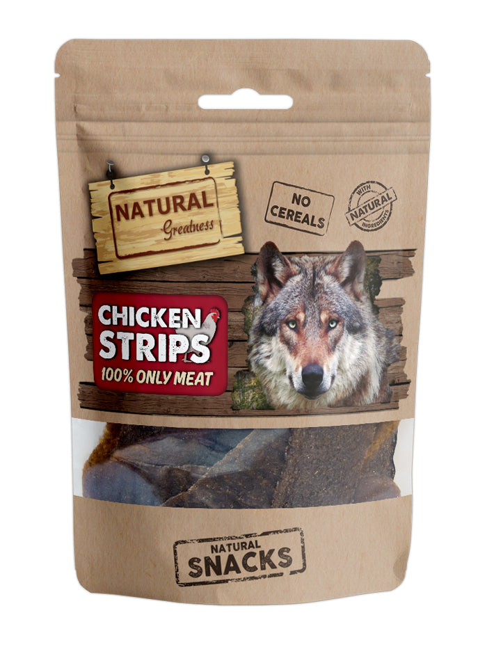 OM SNACK NATURAL GREATNESS CHICKEN STRIPS 70G image 0