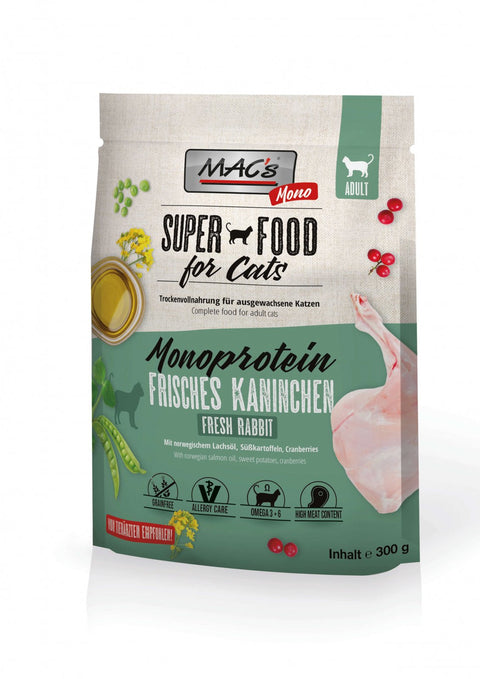 Hrana uscata pisici MACs Cat Mono Fresh Rabbit, 48% iepure, fara cereale, 300g, Omega 3 image 0