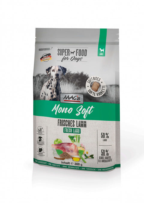 Hrana caini MACs Dog Mono Soft Fresh Lamb 90237, 50% carne miel proaspata, 300g, toate rasele image 0