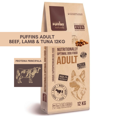Hrana uscata caini PUFFINS Naturals 16176, adult medium, 59% vita, 17% grasimi, 12kg image 0