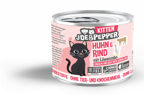 Hrana umeda pisici Joe &amp; Pepper 10050, pui 55%, vita 43.5%, fara artificiali, 200g image 0