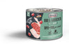 Hrana umeda pisici MAC's 827, carne vita 70.3%, iepure 28.7%, 200g, fabricat Germania