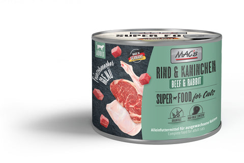 Hrana umeda pisici MAC's 827, carne vita 70.3%, iepure 28.7%, 200g, fabricat Germania image 0