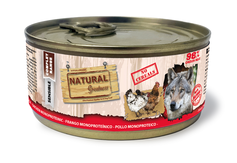 Hrana umeda caini Natural Greatness Monoproteica Pui 170g, 98% carne, hipoalergenica, usor digerabila image 0
