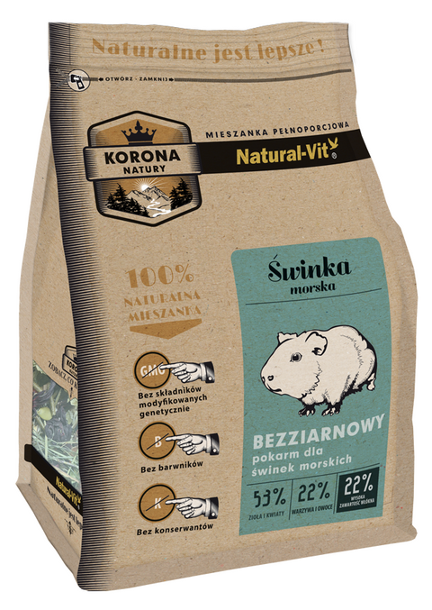 Hrana porcusor de Guineea Natural Crown 97564, amestec premium, 750g, fara cereale, prebiotice image 0