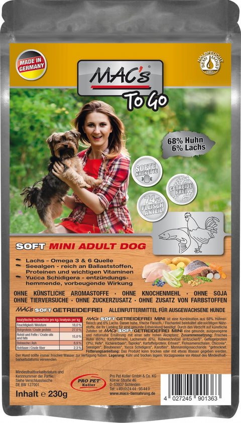 Hrana caini MACs Dog Soft Mini 90704, pui, somon, 230g, dinti sensibili image 0