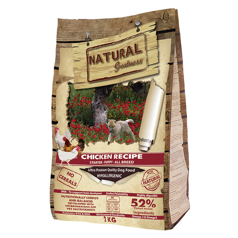 Hrana uscata caini Natural Greatness ASK11PU02, hipoalergenica, fara cereale, 32% proteine, pui, 2kg image 0