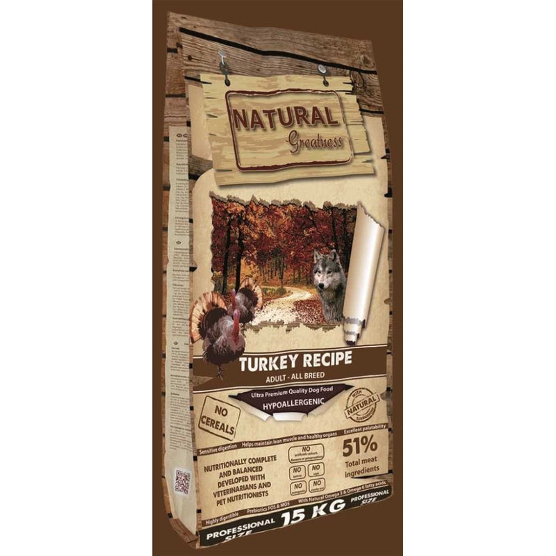 Hrana uscata caini Natural Greatness ASK53PA15, curcan, hipoalergenica, fara cereale, 15kg image 0