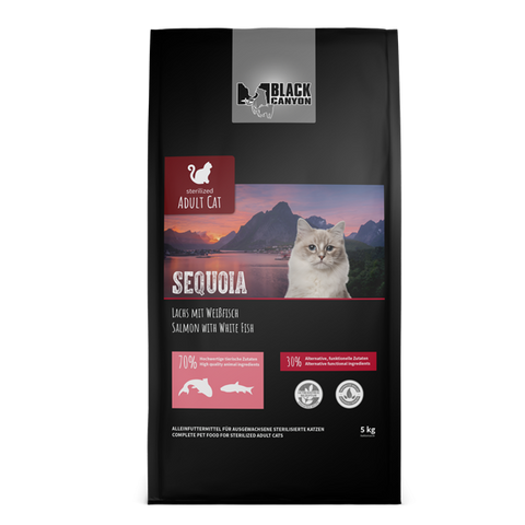 Hrana uscata pisici BLACK CANYON Cat Sterilised Sequoia Salmon, 1,5 kg