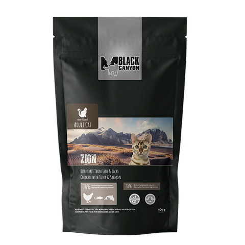 Hrana uscata pisici BLACK CANYON Cat Sterilised Zion Chicken, 400 g