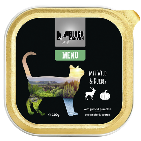Black Canyon Cat Beef and Venison with Pumpkin 100g (Vita, vanat si dovleac)