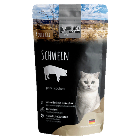 Hrana umeda pisici BLACK CANYON Cat Pouchpack Pork, 85 g