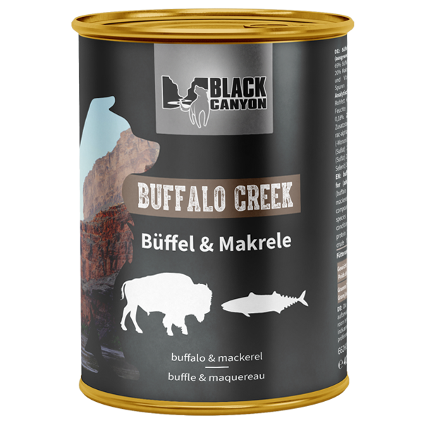 Black Canyon Dog Buffalo Creek Mackerel and Buffalo 410g (Macrou si Bivol)