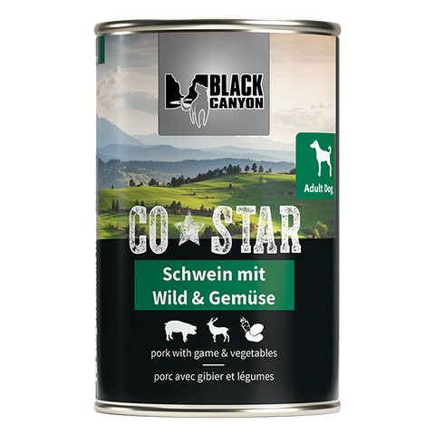 Black Canyon Dog CoStar Pork with Venison and Vegetables 410g (Porc, vanat si legume)
