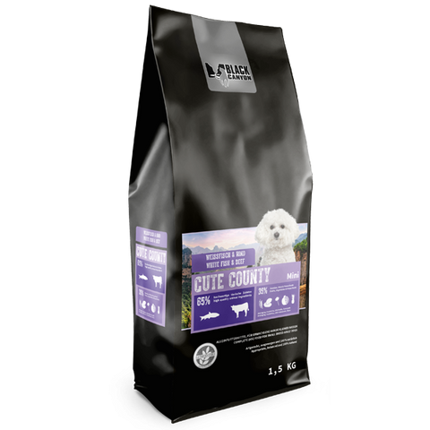 Hrana uscata caini BLACK CANYON Peste Alb si Vita, 1,5 kg