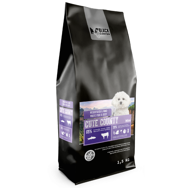 BLACK CANYON Dog Cute County Mini White Fish and Beef 1,5kg (Peste Alb si Vita)