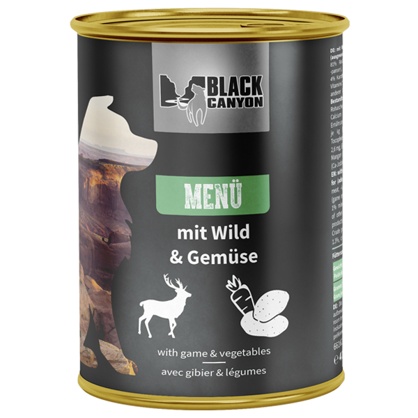 Black Canyon Dog MENU Beef with Venison and Vegetables 400g (Vita, vanat si legume)