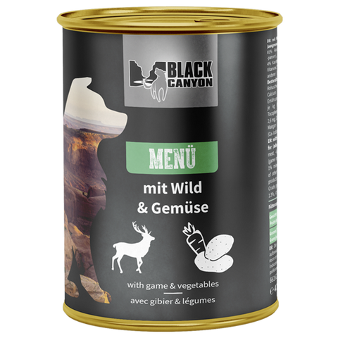 Black Canyon Dog MENU Beef with Venison and Vegetables 400g (Vita, vanat si legume)