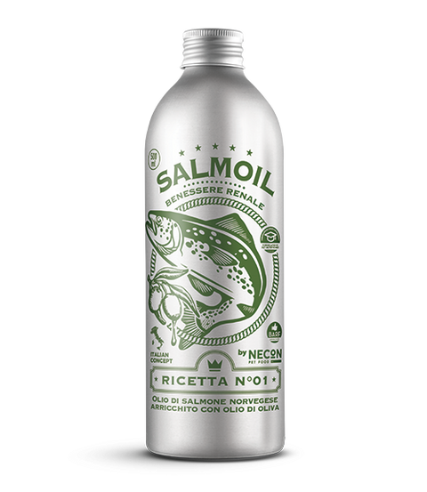 Ulei de somon NECONPETFOOD Salmoil Renal 500ml, Omega 3, suport renal, caini pisici, 89% somon image 0
