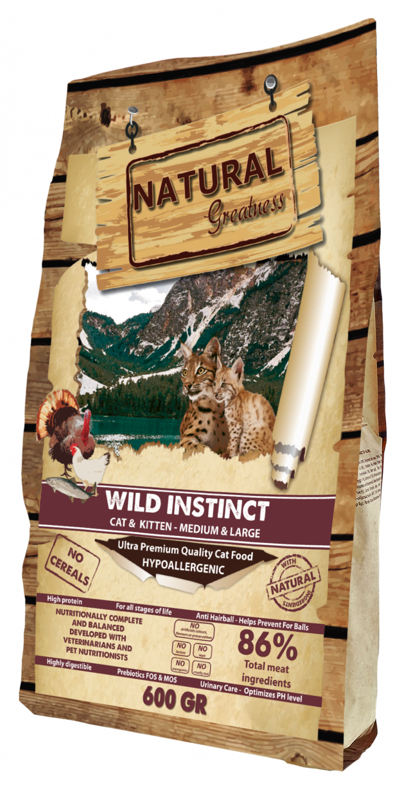 Hrana pisici Natural Greatness WILD INSTINCT ASC31WI6B, hipoalergenica, fara cereale, 40% pui, 600g image 0