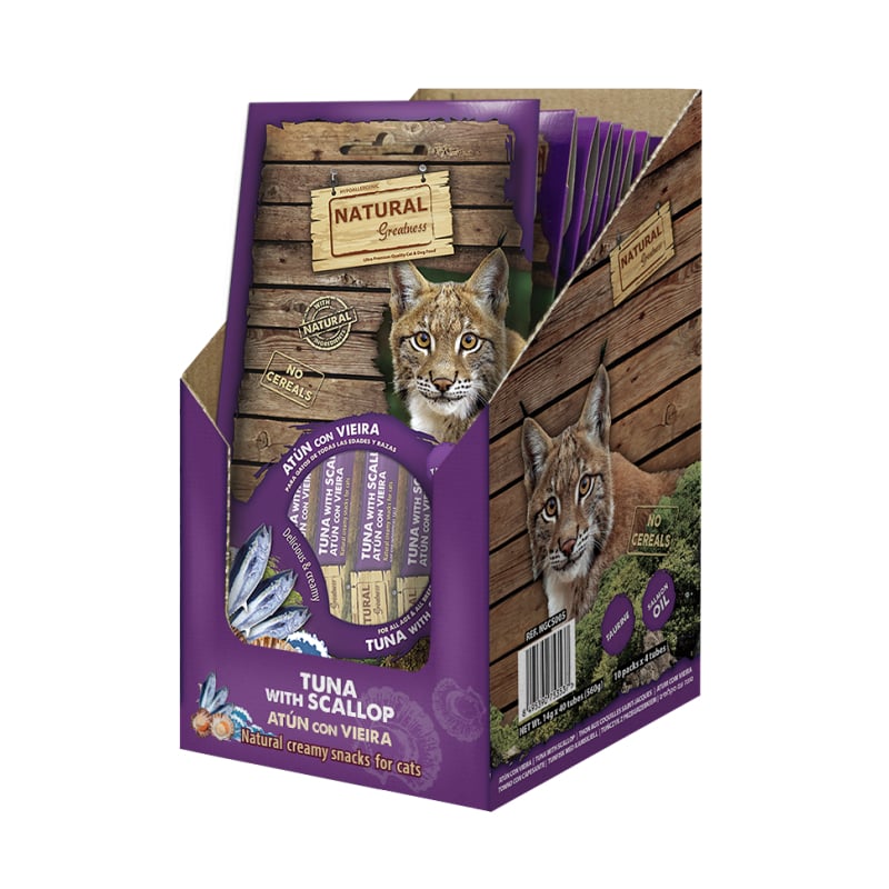 Snack pisici Natural Greatness 97067, ton 26%, scoici 4%, ulei somon, 56g image 0