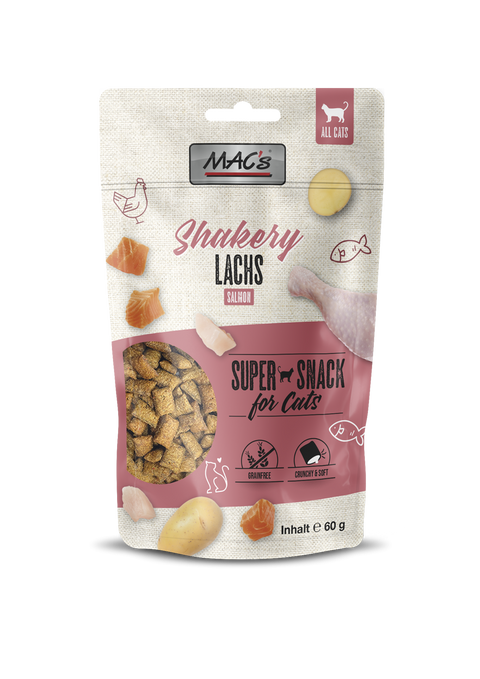 Recompense Pisici MAC's Shakery Snacks, somon, 60g, fara cereale, umplutura cremoasa, 35% proteine image 0