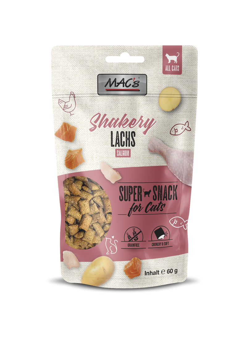 Recompense Pisici MAC's Shakery Snacks, somon, 60g, fara cereale, umplutura cremoasa, 35% proteine image 0