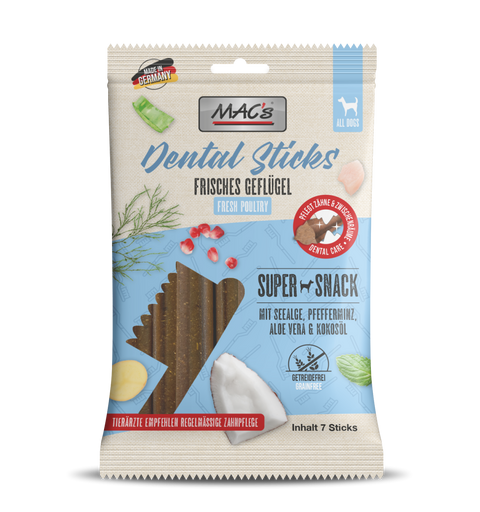 Recompense Caini MAC's Snack Dental Sticks 9617, carne pasare, cartofi, igiena orala, 180g image 0