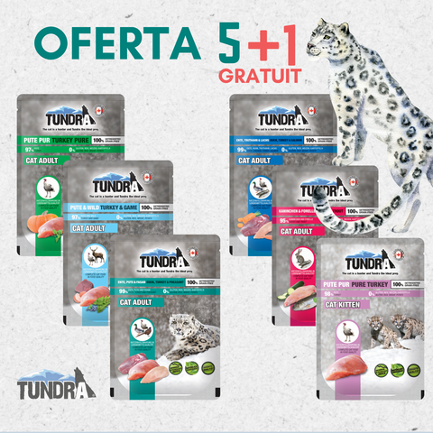 Hrana umeda pisici TUNDRA C451, plicuri 85g, curcan pui vitel, 11% proteine image 0