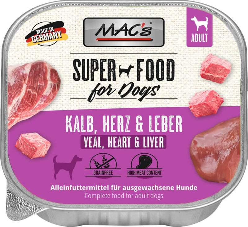 Hrana umeda caini MAC's 405, vita inima ficat, 99% carne, 150g, proteina 11% image 0
