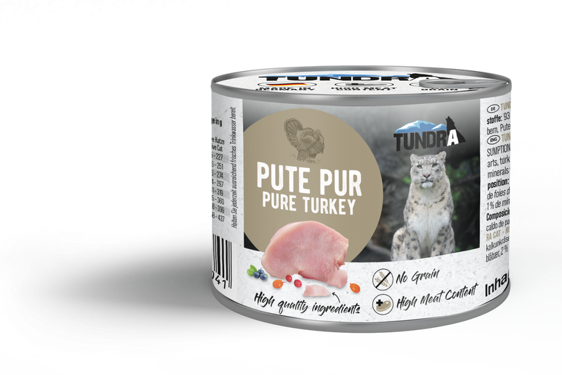 Hrana umeda pisici TUNDRA Cat curcan, 93% carne, 200g, pisici adulte, fara conservanti image 0