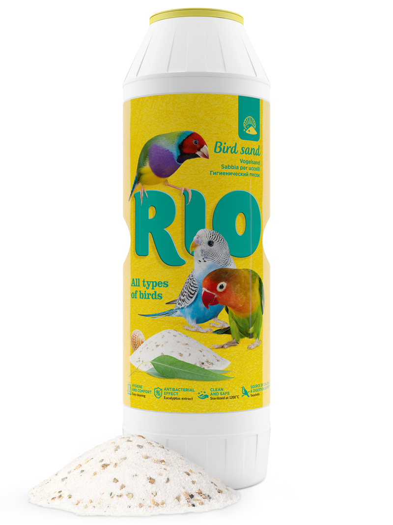 Nisip pasari NOVAPET RIO, antibacterian, eucalipt, sterilizat, calciu, 2 kg image 0