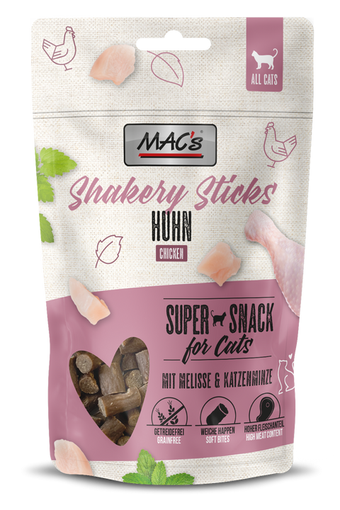 Recompense pisici MAC's Cat Shakery, 95% carne pui, 40% proteina, 50g, cu catnip image 0