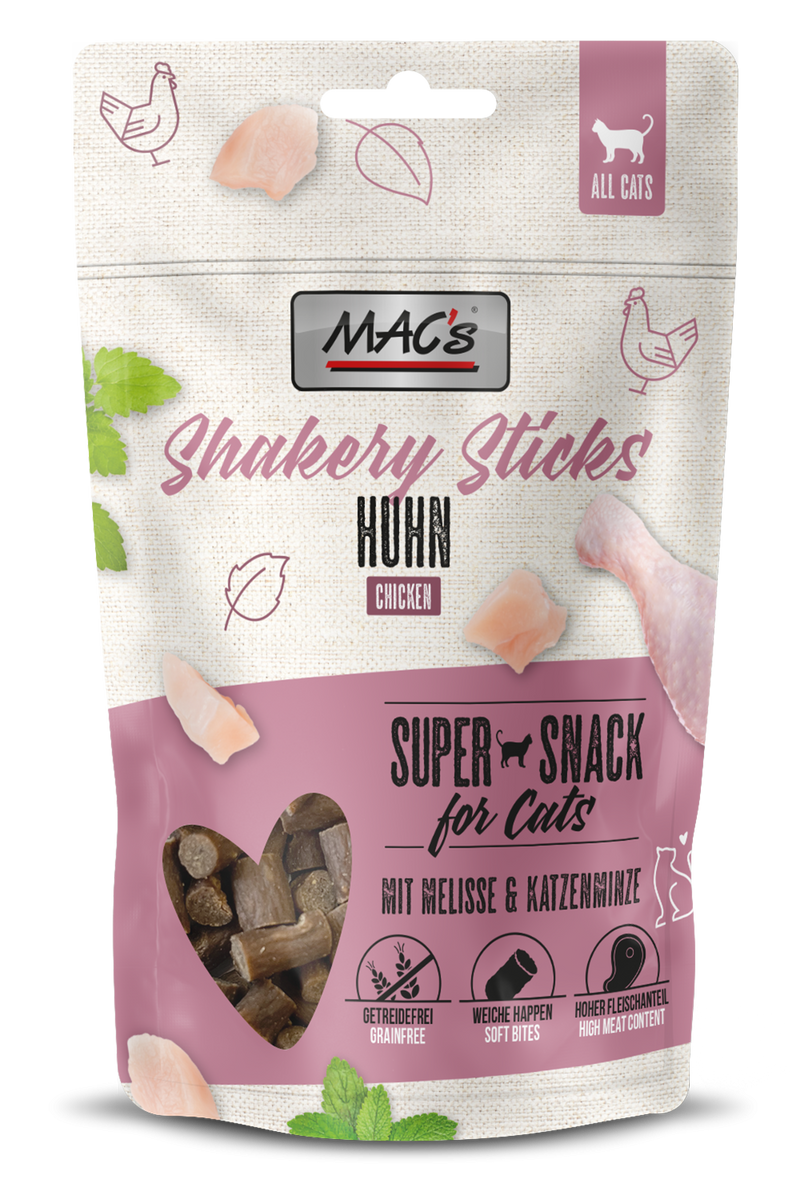 Recompense pisici MAC's Cat Shakery, 95% carne pui, 40% proteina, 50g, cu catnip image 0