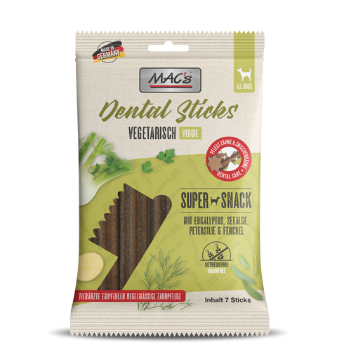 Recompense caini MAC's Veggie Macs Snack Dental Sticks, 180g, 71.3% cartofi, fara aditivi, igiena dentara image 0