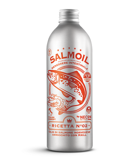 Ulei de somon NECONPETFOOD Salmoil Reteta 2, 500 ml, Omega-3, Vitamina E, sanatate intestinala image 0