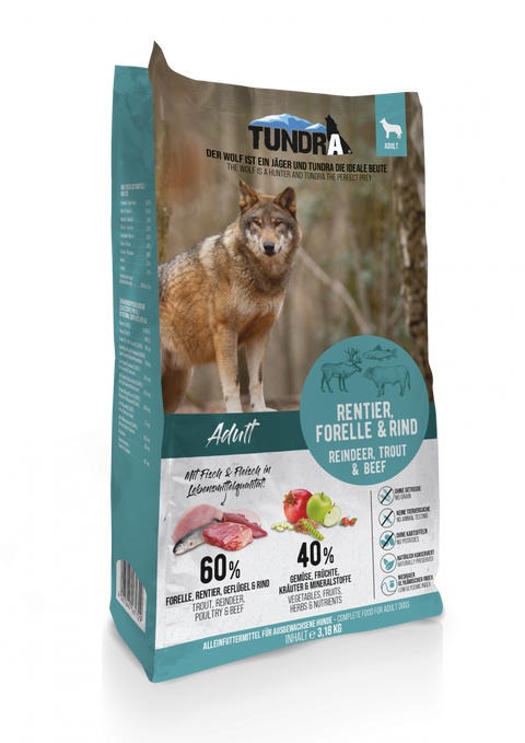 Hrana uscata caini TUNDRA Dog Reindeer 3,18kg, Pastravan 30% proteine, 60% ingrediente animale image 0