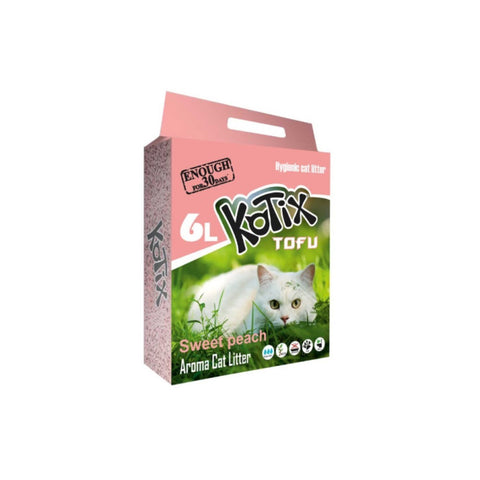 Nisip pisici Tofu KOTIX 05313, biodegradabil, absorbtie 8x, anti-miros, Piersici, 6L image 0