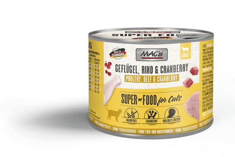 Hrana umeda pisici MACs Cat 200g, carne pasare 53.5%, carne vita 42.3%, merisoare, fara cereale image 0