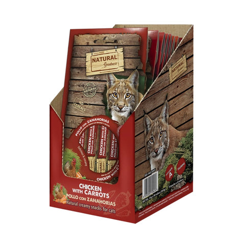 Recompense pisici Natural Greatness Creamy Snack, pui morcovi, suport vizual, 4x56gr image 0